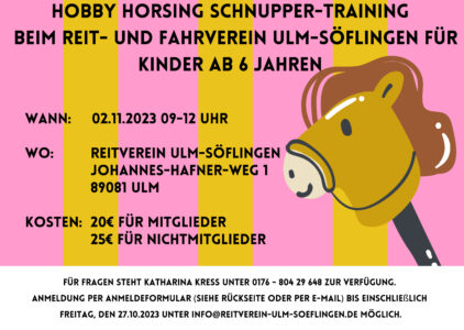 Hobby Horsing – Schnupperkurs – 02.11.2023